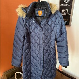 Sporto Women's Navy Quilted Puffer Coat